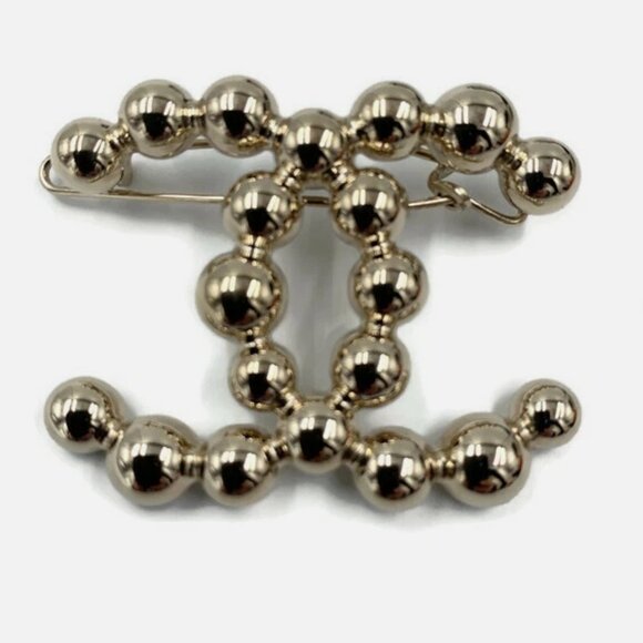 Authentic Chanel CC Light gold hardware Logo Hair Clip BRAND NEW - Picture 2 of 7